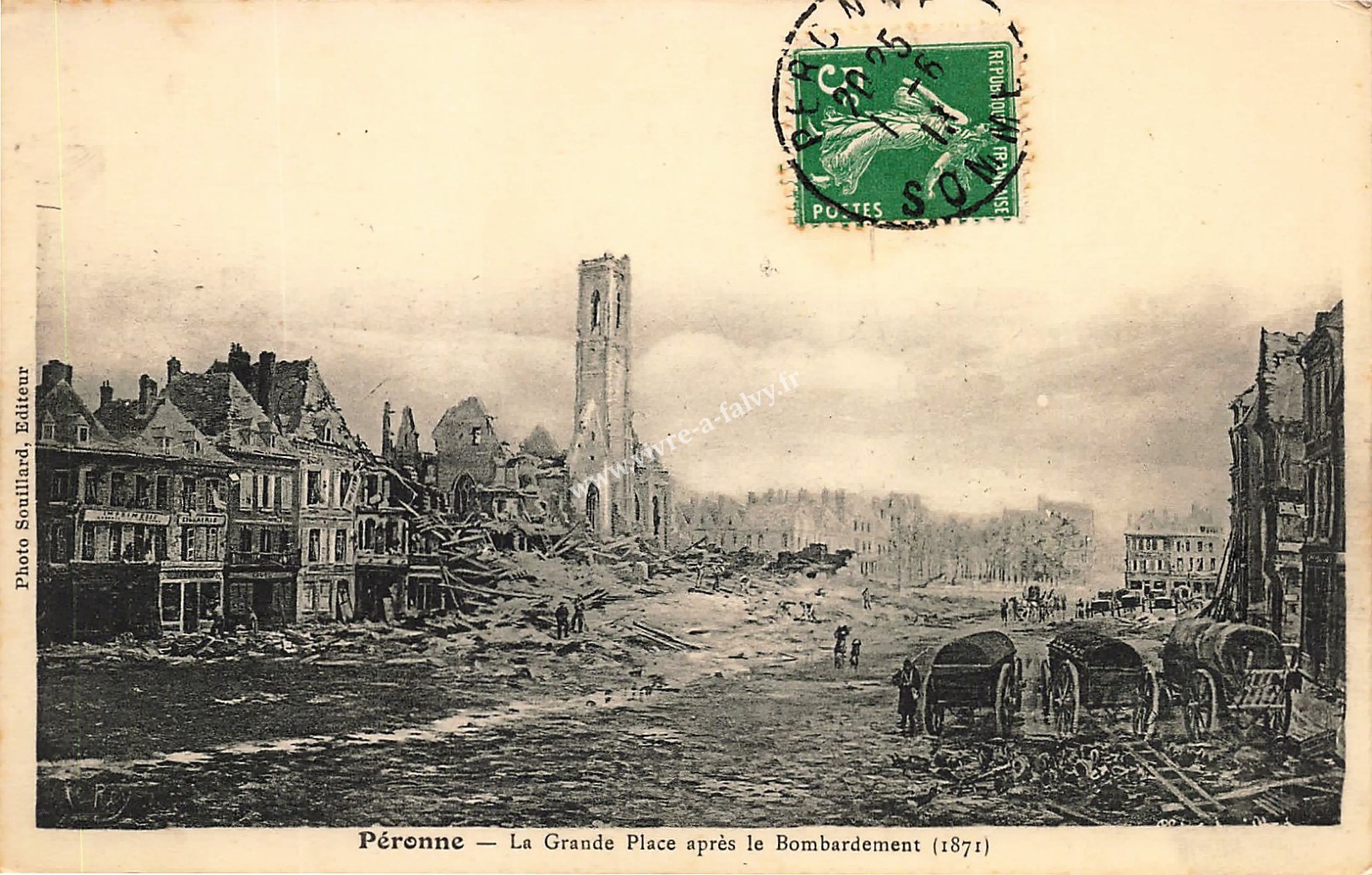 1 peronne 1871 la grande place apres le bombardement 1