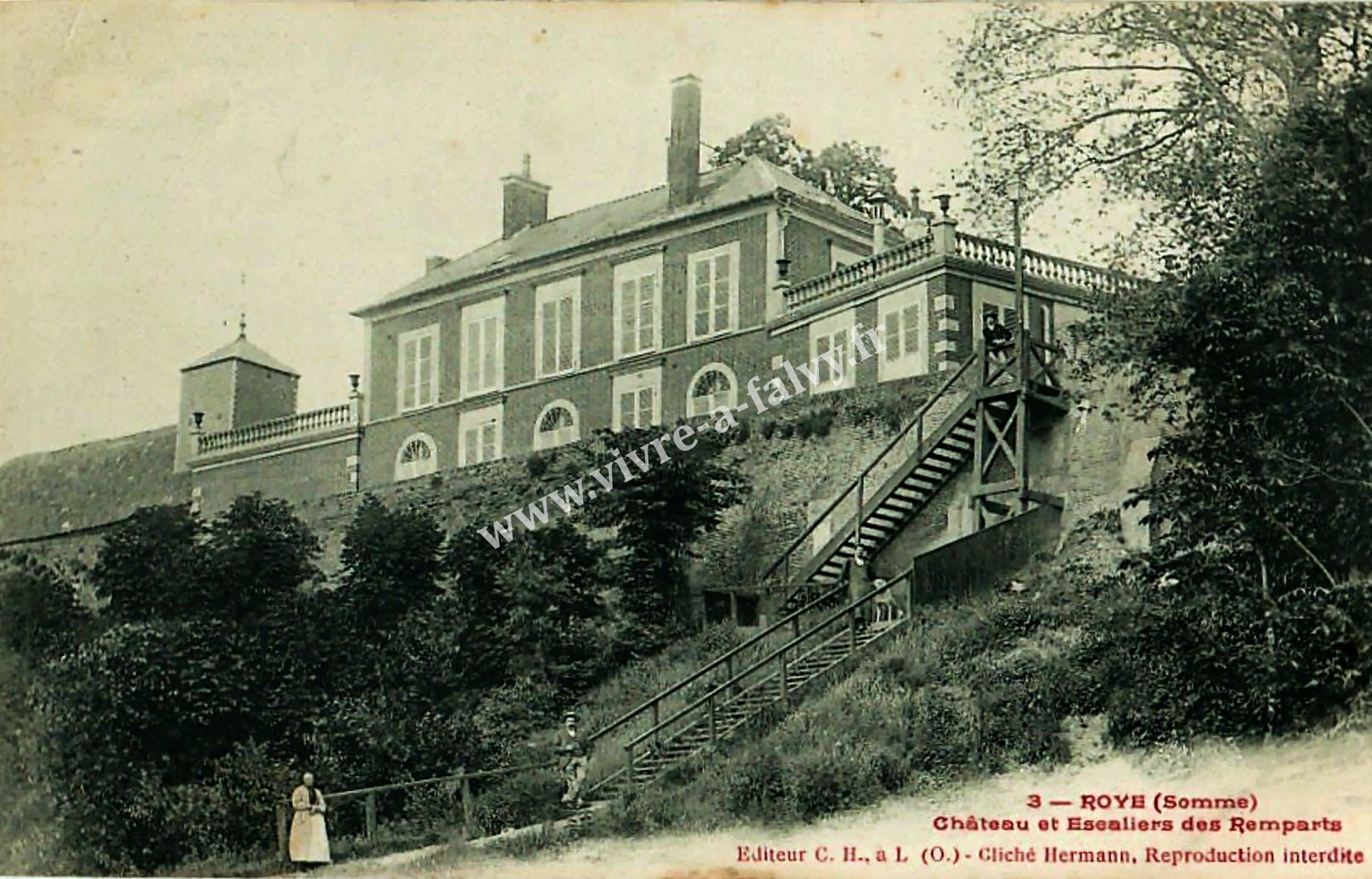 1 roye chateau et escaliers des remparts