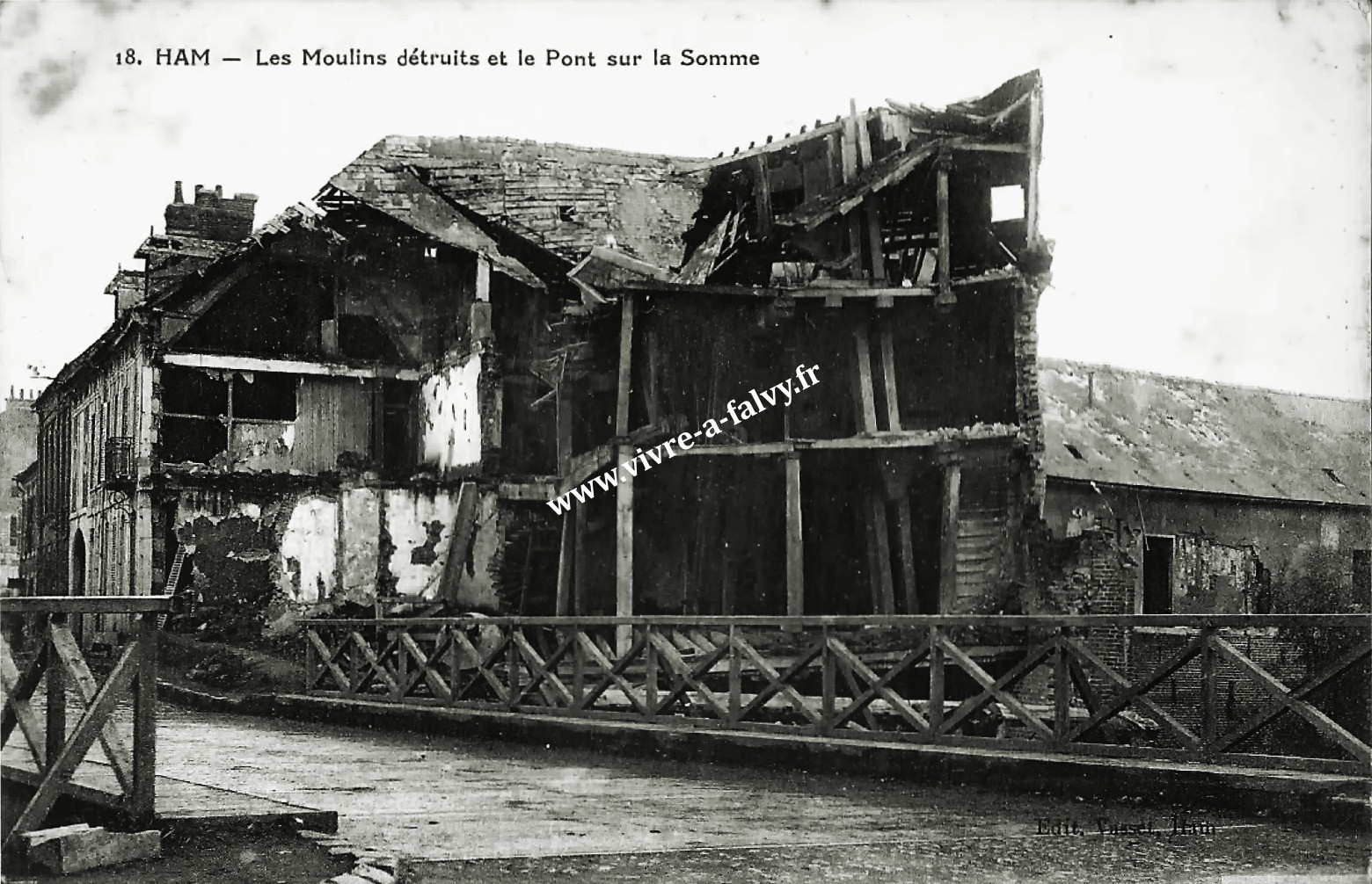 2 ham les moulins detruits et le pont sur la somme