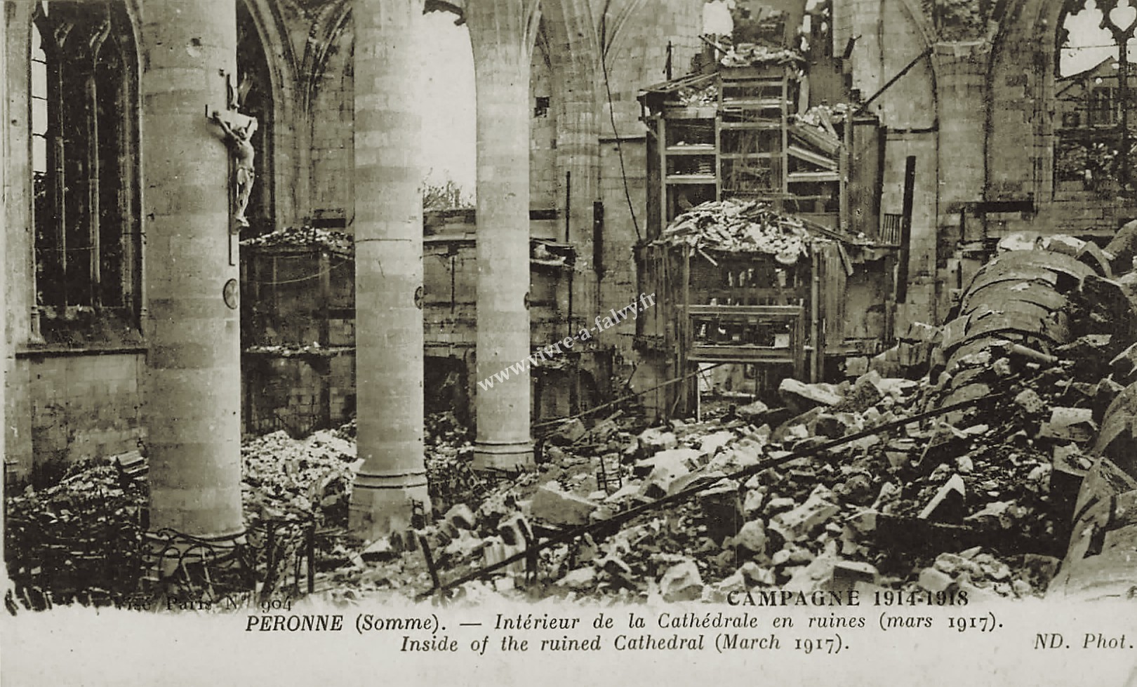 2 peronne 1917 interieur de l eglise ruines mars 1917 1