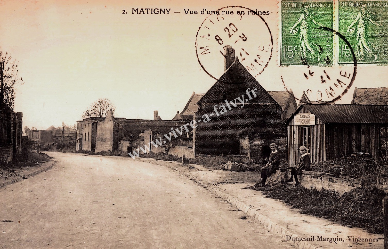 7 matigny vue d une rue en ruines